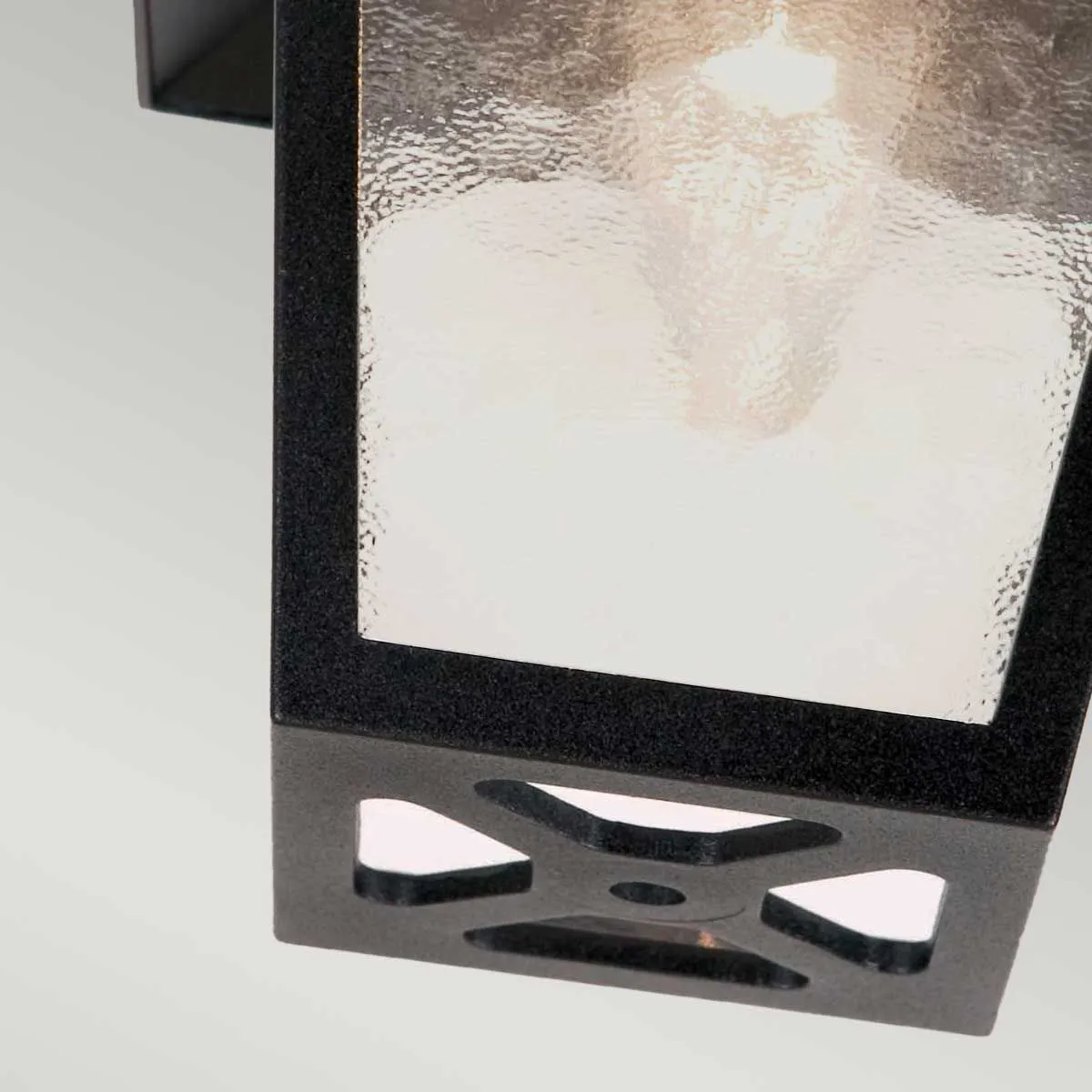 York 1 Light Flush Porch Lantern | Black