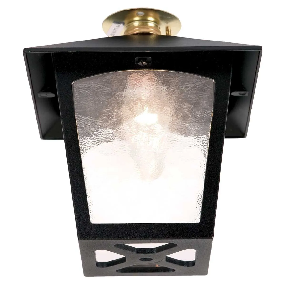 York 1 Light Flush Porch Lantern | Black
