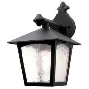 York 1 Light Wall Down Lantern | Black