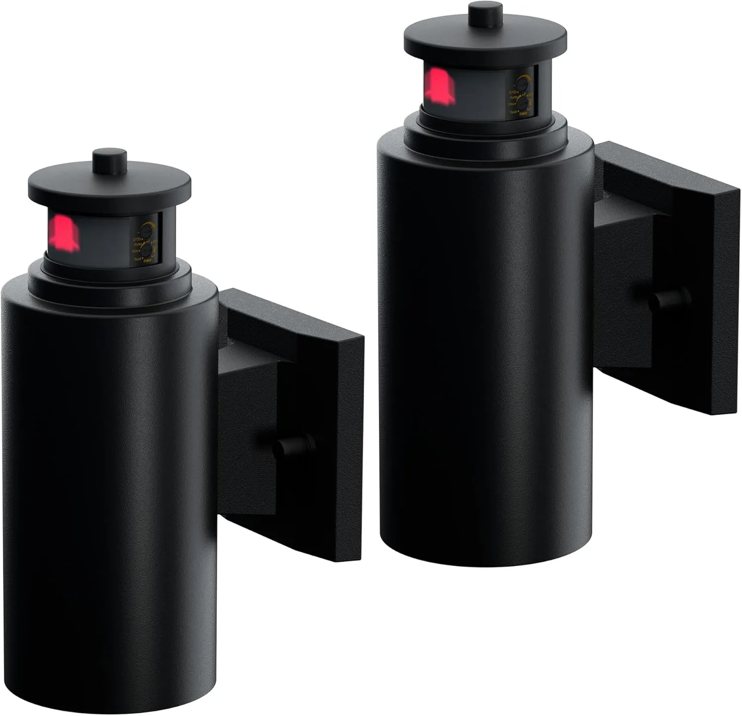 ZAGO 2 Packs Motion Activated Outdoor Cylinder Light, Photocell Sensor Outdoor Wall Mount Patio Lights with E26 Sockets, Dust to Dawn Outdoor Lantern for Garage, Black, ETL Certified, Wet Location