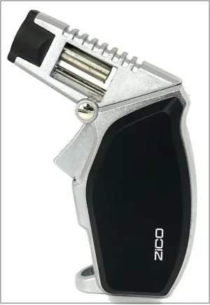 Zico ZD58 4-1/4" Gun Torch Lighter Heavy Metal Butane Refillable from VeryHobby (Black)